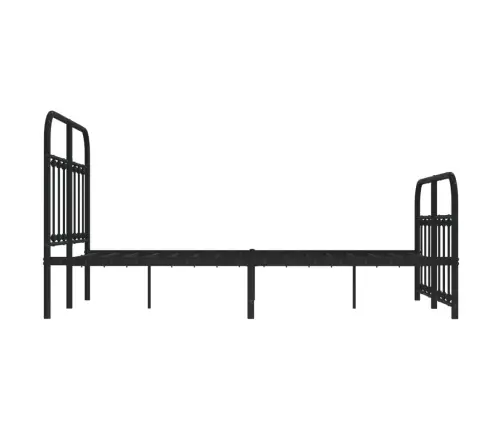 Gultas Rāmis Ar Galvgali Un Kājgali, Melns Metāls, 120X190 Cm Vidaxl
