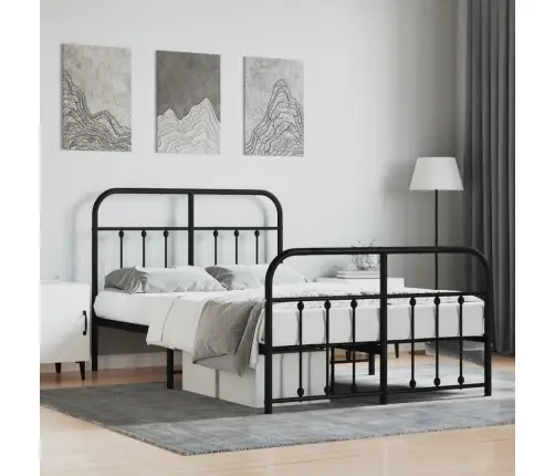 Lovos Rėmas Su Galvūgaliu/Kojūgaliu, Juodas, 120X200cm Metalas