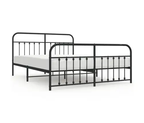 Metāla Gultas Rāmis Bez Matrača, Ar Kājgali, Melns, 180X200 Cm Vidaxl
