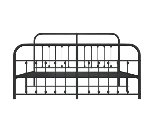 Metāla Gultas Rāmis Bez Matrača, Ar Kājgali, Melns, 180X200 Cm Vidaxl