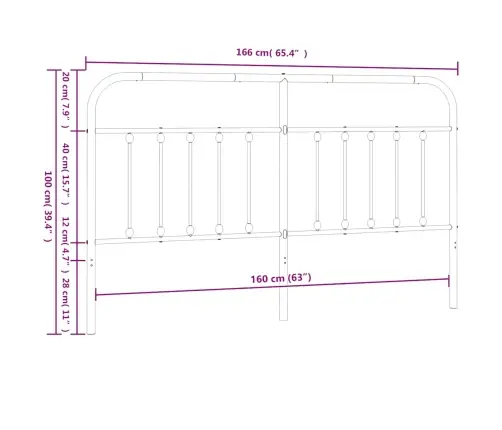 Rezerves Galvgalis, Metāls, Melns, 160 Cm Vidaxl