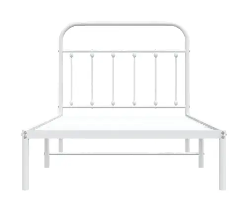 Gultas Rāmis Ar Galvgali, Balts Metāls, 100X190 Cm Vidaxl