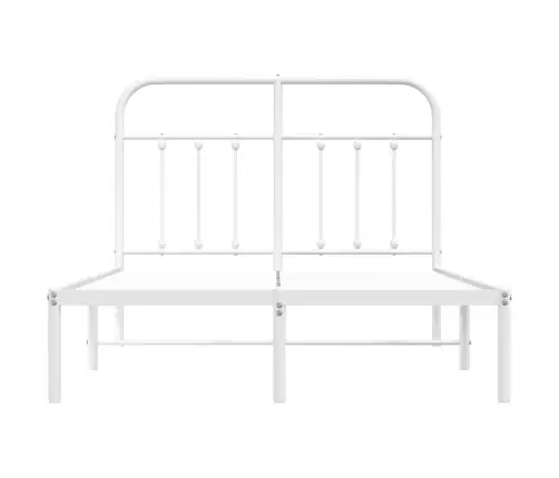 Gultas Rāmis Ar Galvgali, Balts Metāls, 120X190 Cm Vidaxl