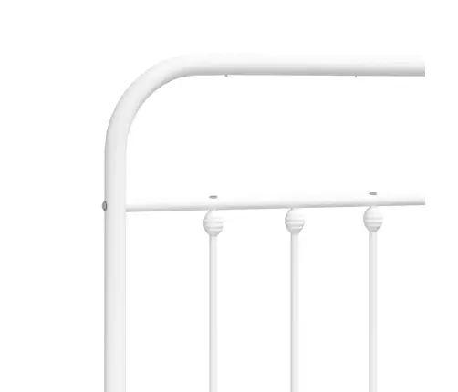 Gultas Rāmis Ar Galvgali, Balts Metāls, 120X190 Cm Vidaxl