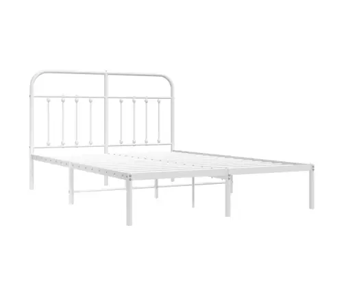 Metalinis Lovos Rėmas Su Galvūgaliu, Baltos Spalvos, 140X190Cm