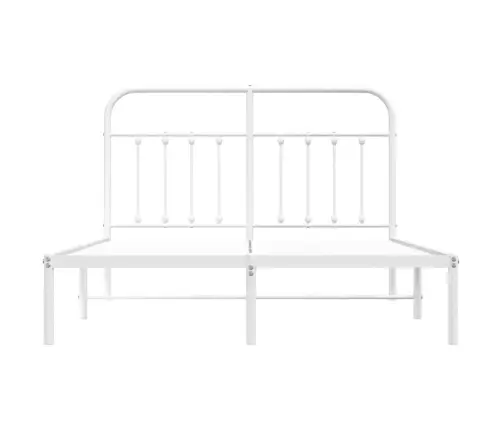 Metalinis Lovos Rėmas Su Galvūgaliu, Baltos Spalvos, 140X190Cm