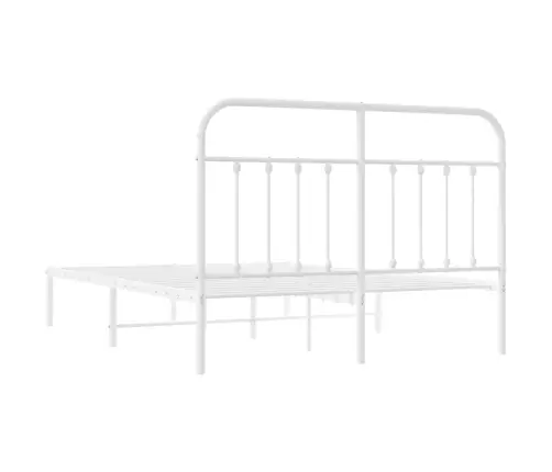 Metalinis Lovos Rėmas Su Galvūgaliu, Baltos Spalvos, 140X190Cm
