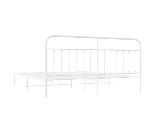 Gultas Rāmis Ar Galvgali, Balts Metāls, 193X203 Cm Vidaxl
