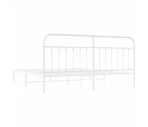 Gultas Rāmis Ar Galvgali, Balts Metāls, 200X200 Cm Vidaxl