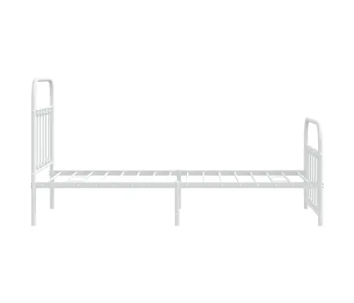 Gultas Rāmis Ar Galvgali Un Kājgali, Balts Metāls, 90X190 Cm Vidaxl