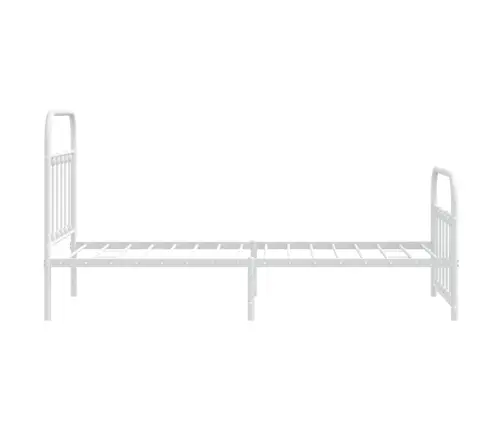 Gultas Rāmis Ar Galvgali Un Kājgali, Balts Metāls, 90X200 Cm Vidaxl