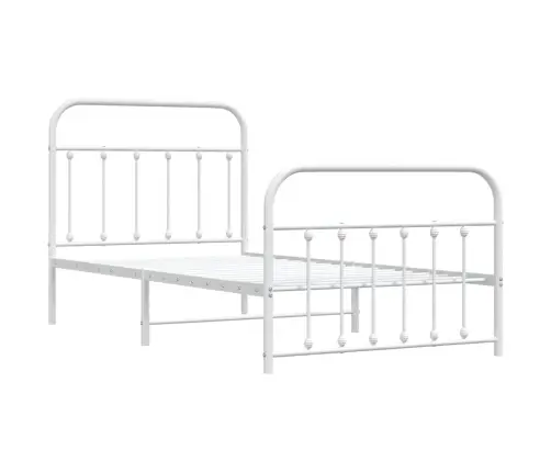 Lovos Rėmas Su Galvūgaliu/Kojūgaliu, Baltas, 100X190cm Metalas
