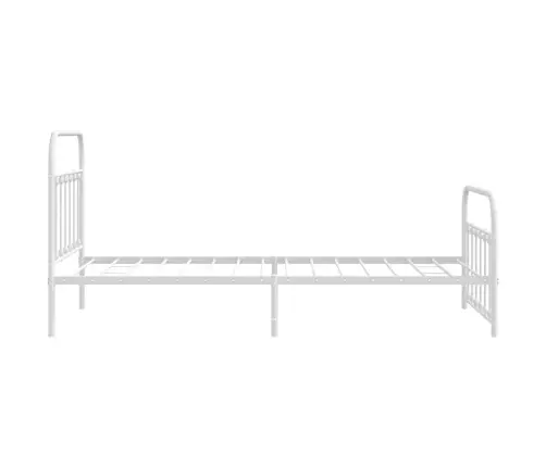 Gultas Rāmis Ar Galvgali Un Kājgali, Balts Metāls, 100X200 Cm Vidaxl