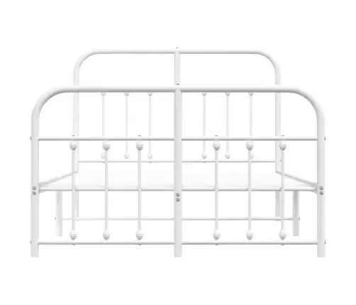 Gultas Rāmis Ar Galvgali Un Kājgali, Balts Metāls, 120X190 Cm Vidaxl Gultas Rāmis Ar Galvgali Un Kājgali, Balts Metāls, 120X190 Cm Vidaxl
