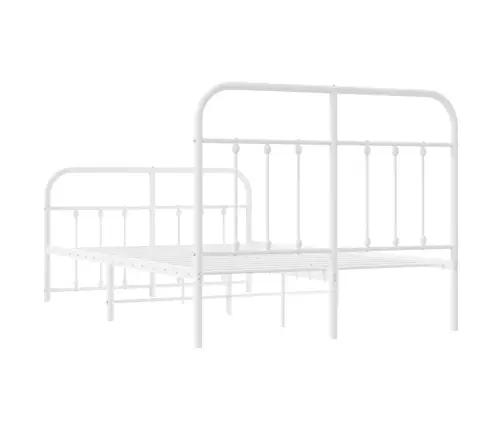 Gultas Rāmis Ar Galvgali Un Kājgali, Balts Metāls, 120X190 Cm Vidaxl Gultas Rāmis Ar Galvgali Un Kājgali, Balts Metāls, 120X190 Cm Vidaxl