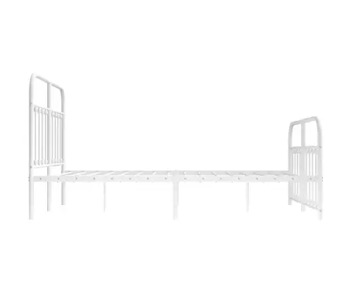 Gultas Rāmis Ar Galvgali Un Kājgali, Balts Metāls, 135X290 Cm Vidaxl