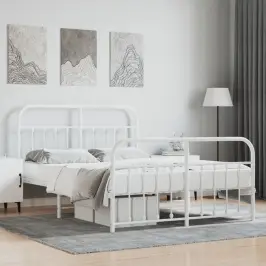 Lovos Rėmas Su Galvūgaliu/Kojūgaliu, Baltas, 140X200cm Metalas Lovos Rėmas Su Galvūgaliu/Kojūgaliu, Baltas, 140X200cm Metalas
