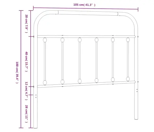 Metalinis Galvūgalis, Baltos Spalvos, 100Cm Metalinis Galvūgalis, Baltos Spalvos, 100Cm