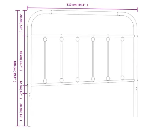 Metalinis Galvūgalis, Baltos Spalvos, 107Cm