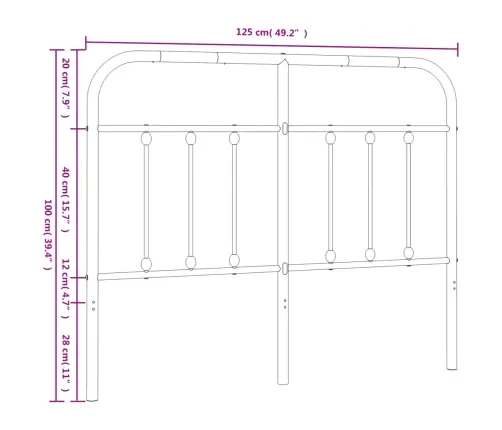 Gultas Galvgalis, Balts, 120 Cm Vidaxl