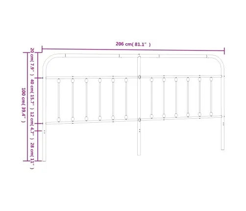 Metalinis Galvūgalis, Baltos Spalvos, 200Cm