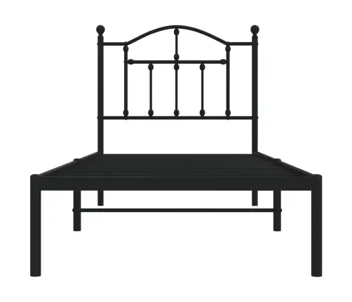 Metallist Voodiraam Peatsiga, Must, 90X200 Cm