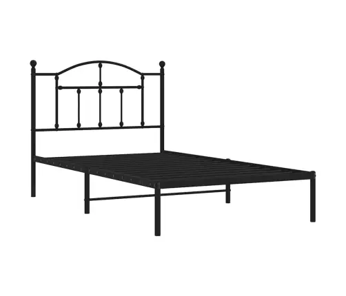 Metallist Voodiraam Peatsiga, Must, 100X190 Cm