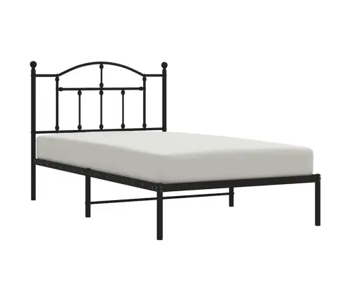 Metallist Voodiraam Peatsiga, Must, 100X190 Cm