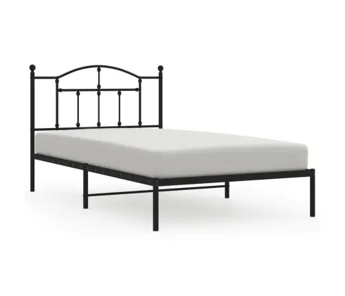 Metallist Voodiraam Peatsiga, Must, 107 X 203 Cm