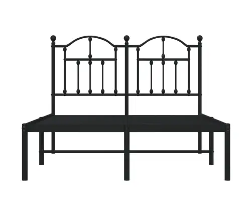 Gultas Rāmis Ar Galvgali, Melns Metāls, 120X190 Cm Vidaxl