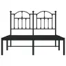 Gultas Rāmis Ar Galvgali, Melns Metāls, 120X190 Cm Vidaxl