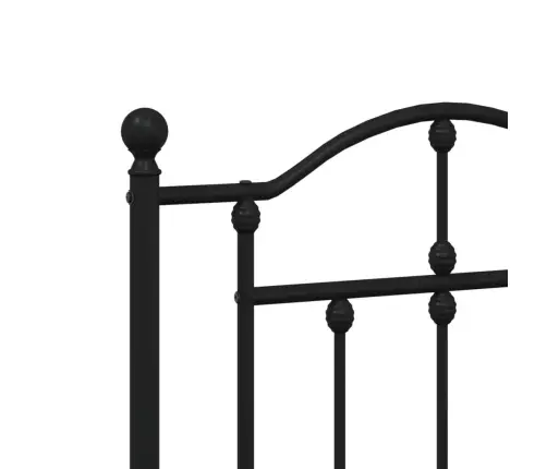 Gultas Rāmis Ar Galvgali, Melns Metāls, 120X190 Cm Vidaxl