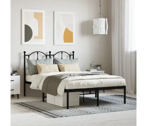 Metallist Voodiraam Peatsiga, Must, 120 X 200 Cm