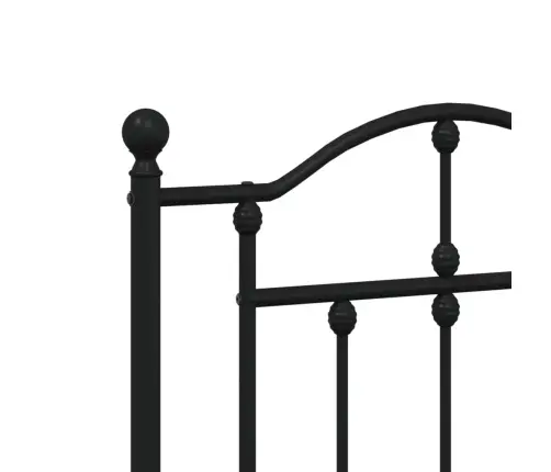 Metallist Voodiraam Peatsiga, Must, 140X190 Cm