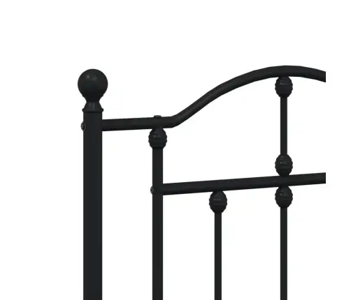 Gultas Rāmis Ar Galvgali, Melns Metāls, 140X200 Cm Vidaxl