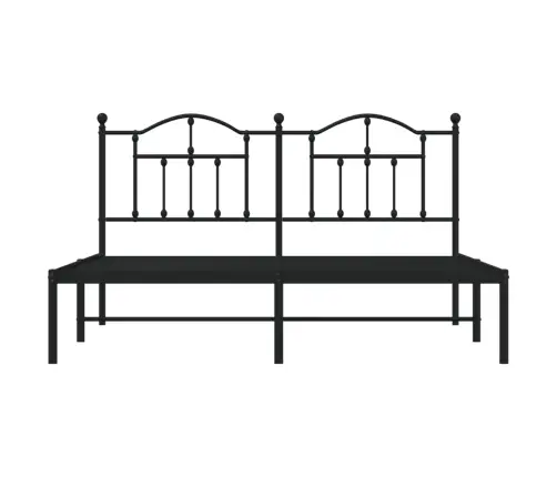 Gultas Rāmis Ar Galvgali, Melns Metāls, 160X200 Cm Vidaxl