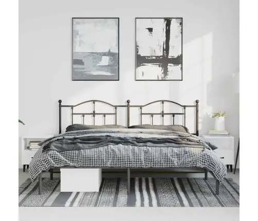 Metallist Voodiraam Peatsiga, Must, 183X213 Cm