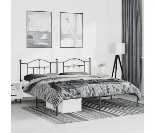 Metallist Voodiraam Peatsiga, Must, 183X213 Cm