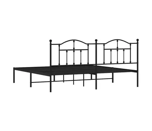 Gultas Rāmis Ar Galvgali, Melns Metāls, 193X203 Cm Vidaxl