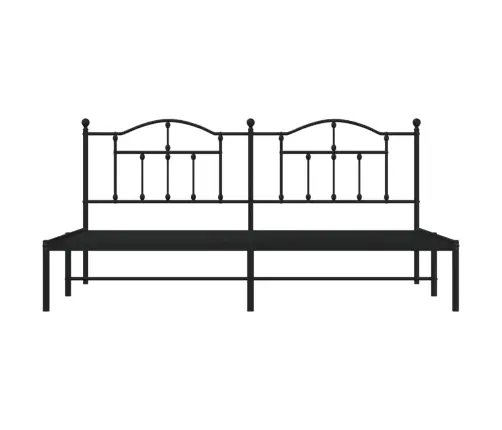 Gultas Rāmis Ar Galvgali, Melns Metāls, 200X200 Cm Vidaxl