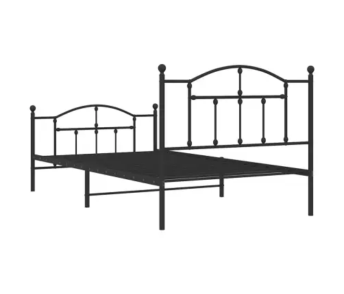Lovos Rėmas Su Galvūgaliu/Kojūgaliu, Juodas, 100X200cm Metalas