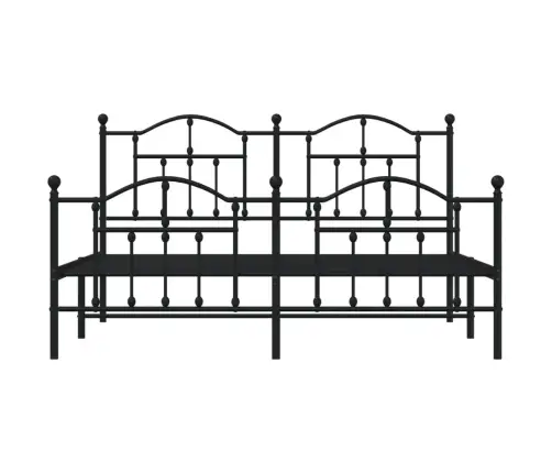 Metāla Gultas Rāmis Bez Matrača, Ar Kājgali, Melns, 160X200 Cm Vidaxl