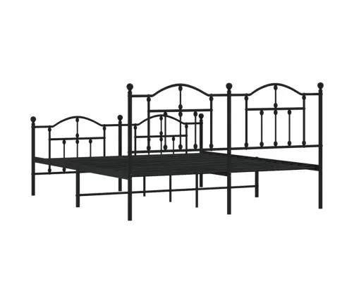 Metāla Gultas Rāmis Bez Matrača, Ar Kājgali, Melns, 160X200 Cm Vidaxl