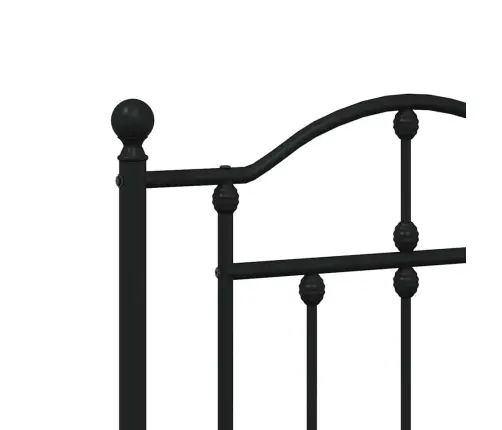 Metallist Voodiraam Peatsi Ja Jalutsiga, Must, 183X213 Cm