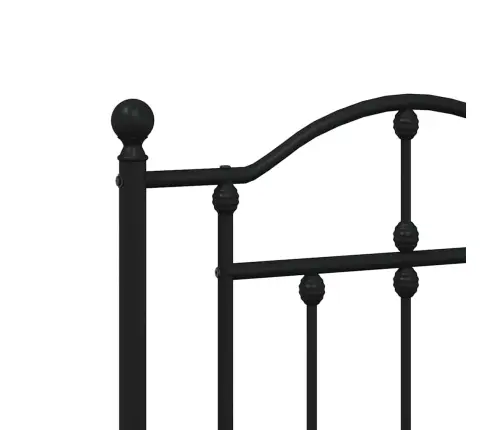 Gultas Rāmis Ar Galvgali Un Kājgali, Melns Metāls, 193X203 Cm Vidaxl