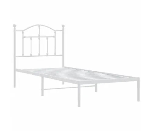 Gultas Rāmis Ar Galvgali, Balts Metāls, 80X200 Cm Vidaxl