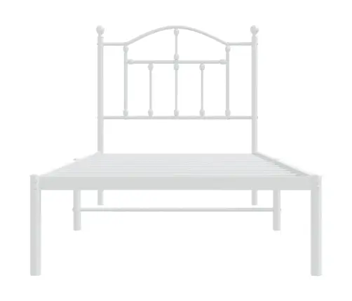Gultas Rāmis Ar Galvgali, Balts Metāls, 80X200 Cm Vidaxl