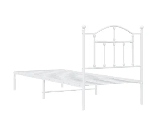 Gultas Rāmis Ar Galvgali, Balts Metāls, 80X200 Cm Vidaxl