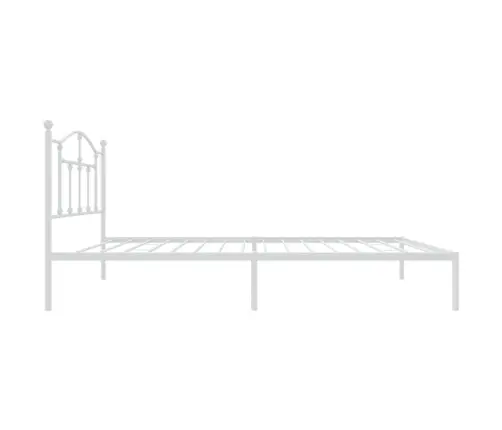 Metallist Voodiraam Peatsiga, Valge, 90 X 190 Cm