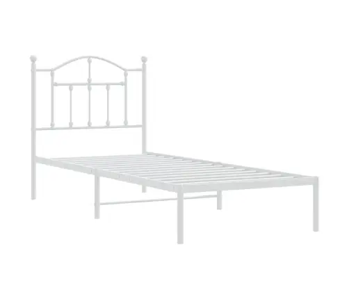 Metalinis Lovos Rėmas Su Galvūgaliu, Baltos Spalvos, 90X200Cm